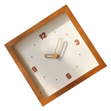 Quadratischer Wanduhr aus Holz, Silent Dunkles Holz, modernes Dekor