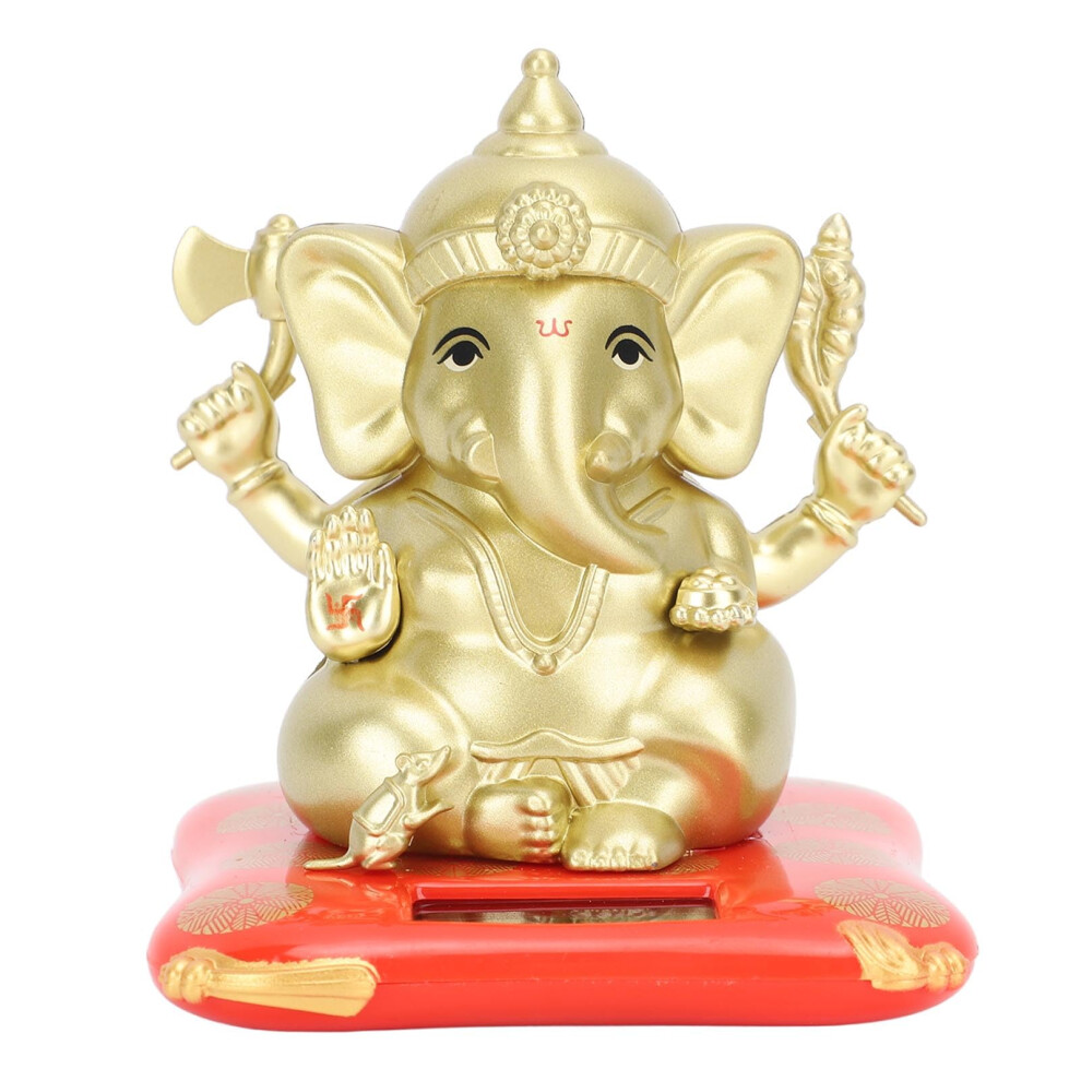 Solar Dancing Elephant Bobblehead Ganesha Dashboard Decoration Brings Good Luck No Battery Needed Gold 9053599492269