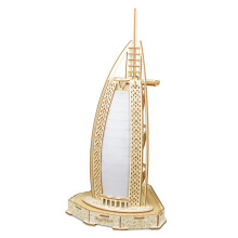 3D Wooden Burj Al Arab Puzzle Model Kit for Creativity and Focus Development Display