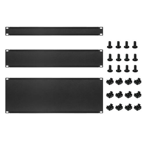 3 St 1U 2U 4U Tom Panel Metallrackmontering, Påfyllningspanelmontering Spacer Rack Panelsats för Skåpserverrackskåp