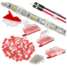 100 Pezzi di Clip di Montaggio per Strisce Luminose A LED con Nastro Autoadesivo + Clip Luminose A Vite per Strisce Luminose per Interni