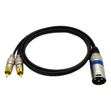 XLR Male to Dual RCA Male Audio Cable RCA Phono Cable HiFi Stereo Subwoofer Speaker for Mixer Studio Monitor 1m