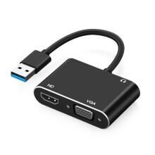 Adattatore VGA Compatibile con USB 3.0 A , Convertitore Video HD, Uscita di Sincronizzazione per 2 Monitor per Laptop e Desktop