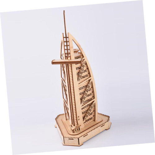 3D Wooden Burj Al Arab Puzzle Model Kit for Creativity and Focus Development Display 1