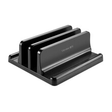 Vaydeer Verstelbare Verticale Laptopstandaard Houder Verticale Beugelmontage - Ruimtebesparende Organizer Zwart