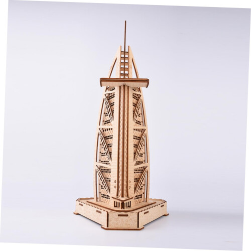 3D Wooden Burj Al Arab Puzzle Model Kit for Creativity and Focus Development Display 2