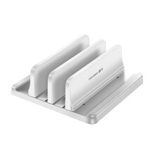 Vaydeer Adjustable Vertical Laptop Stand Holder Vertical Bracket Mount - Space Saving Organizer White