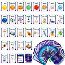 Space Flash Cards for Kids Waterproof DoubleSided Bright Images Preschool Space Learning Set 34