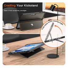 Tablet Case Shell for Surface Pro 7 /Pro 7/Pro 6/Pro 5/Pro 4 All-in-One Cover with Pen Holder, Kickstand,B