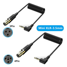 Right Angle 3.5mm to XLR Aux Cable 90 Degree Angle 3.5mm to XLR 90 Microphone Cable for Laptop Microphone Amplifier 4pin