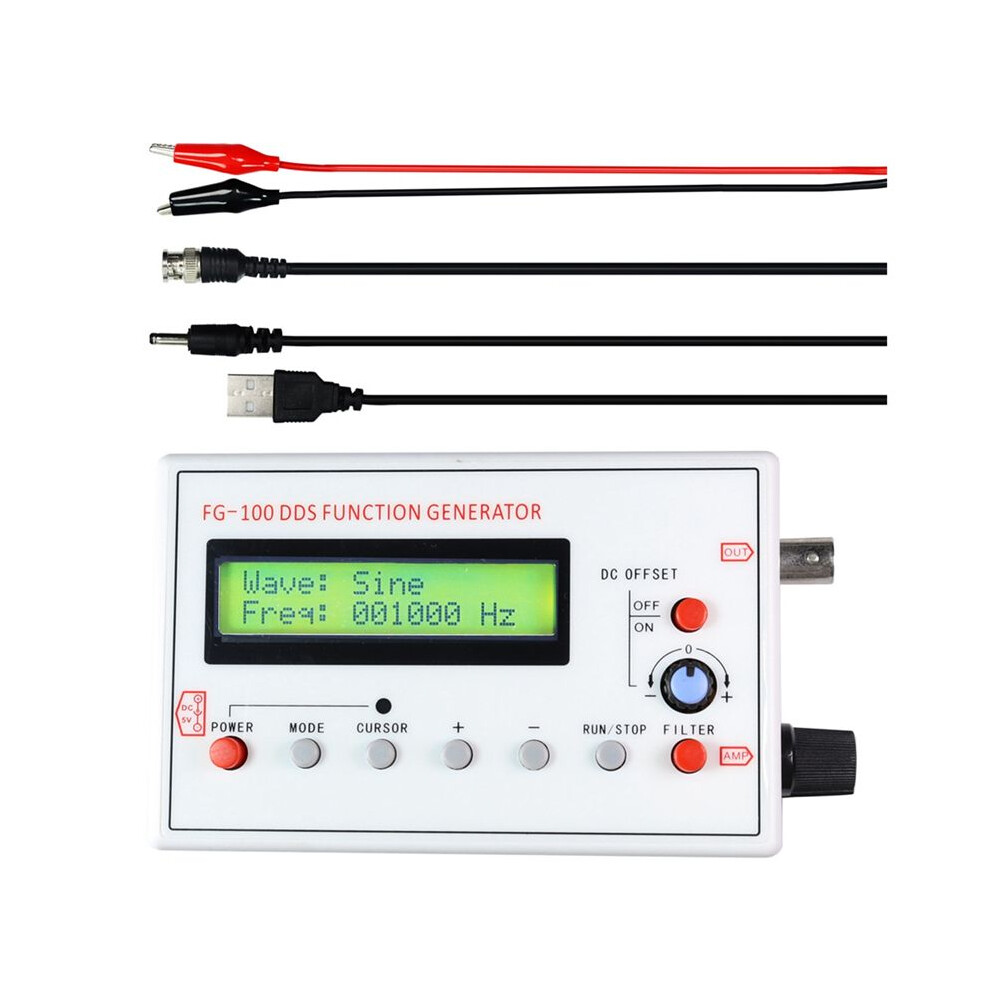 Fg-100 Dds Function Signal Generator Frequency Counter 1Hz - 500Khz Sine Frequency With Bnc Cable 6033968187852