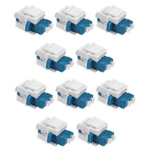 Adaptador de Fibra Óptica LC A LC Dúplex Multimodo 10 GB F/F Acoplador Trapezoidal para Placas de Pared, Paneles de Conexión Estadounidenses