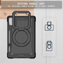 New Tablet Case for Tab M11 TB331FC Pad 11inch 2024 Swivel Bracket Handle with Shoulder Strap Case Black