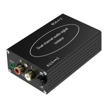 Audio Isolator RCA-2 Noise Reduction Filter Audio Eliminator, Noise Isolator Filer for Home Theater Audio Stereo Black