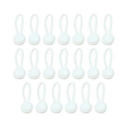 20pcs Cable Organizer Minimalist Silicone Cable Organizer for Data, Headphone, and Charging Cords White 1