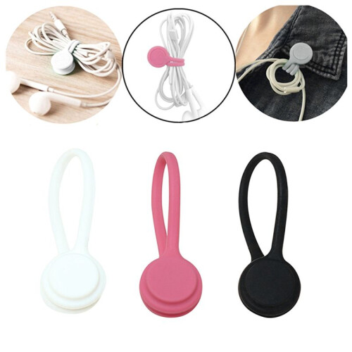 20pcs Cable Organizer Minimalist Silicone Cable Organizer for Data, Headphone, and Charging Cords Dark 2