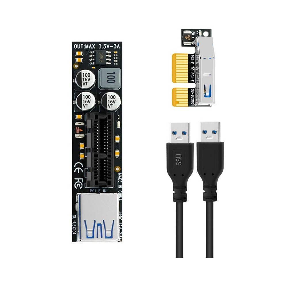 Btbcoin Add Card Pci-E Riser Pcie Pci-Express X1 To X4 Pci E Riser Card Extend Adapter With 30Cm Usb Extension Cable 6034060649682