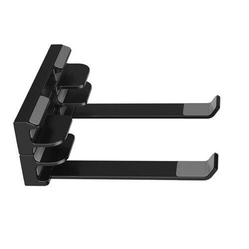 Adjustable Vertical Laptop Stand, 3-Slot Padded Stand for 16 Inch Laptops, Rectangular Base, Enhanced Stability Black 1