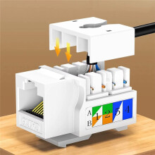 10PCS Cat6 Jack, Ethernet Punch Down Connector, Wall Adapter 90-Degree Module Coupler, Compatible Cat5/5e/6