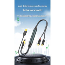Digital Optical to 2RCA Audio Conversion Cable TV Projector Optical Digital Audio Output to Amplifier and Speakers