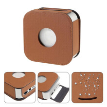 Protective Cover Leather Case for M4/M4 Pro Desktop Computer Skin Sleeve Dustproof Cover Shock Resistant Brown