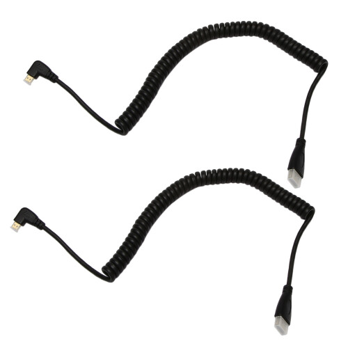 2X Cable  Macho A  En Angulo Izquierdo Longitud Estirada para Camaras