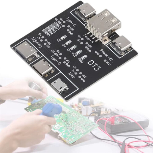 DT3 Data Cable Detection Board USB Cable Tester USB Type-C Data Cable Inspection Board USB Cable Checker 1