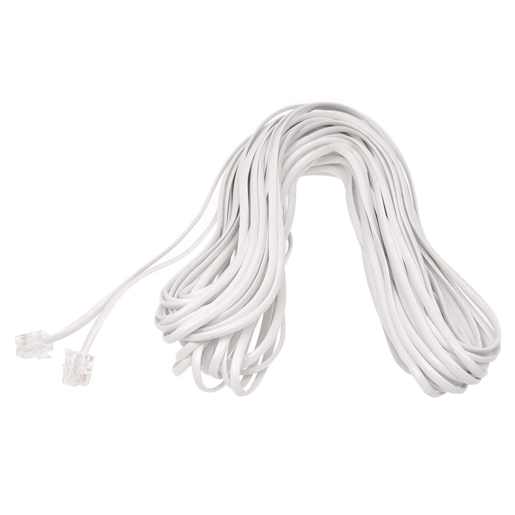 2X White Male 6P2C RJ11 Plug Telephone Fax Modem Cable, 14M for ...