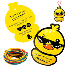 Cruise Duck Tags Set of 30 with Bright Duck Artwork and Colored Rubber Bands for Ships