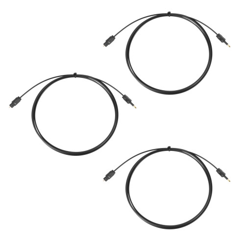 3X  3.5mm Plug Digital Optical Audio Cable SPDIF Optical Fiber  2M