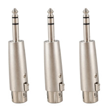 3X Adaptateur de XLR Femelle Avec 6,3 mm (M) Prise de Miniphone Argent