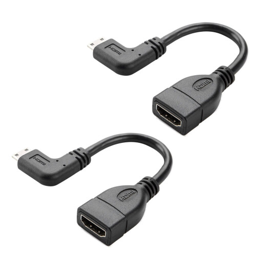 2X   to  Cable Cablecreation 0 5Ft 90 Degree Right Angle