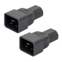 2X Beige Color IEC 320 C13 to C20 AC Adapter, IEC 15A to 10A,16A to 10A AC Converter,C20 16A to C13 10A Power Connector