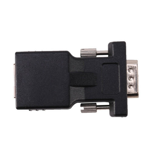 2X VGA Extensor Macho A Lan Cat5 Cat6 Rj45 Adaptador de Cable de Red 1
