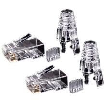 100Pcs Cat6 RJ45 Connector UTP Cable Ethernet Jack 8P8C Network CAT 6 Modular Plugs with 6.5mm RJ45 Caps