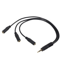 3X Cavo Audio Splitter Stereo Da 3,5 mm Placcato Oro Presa Stereo TRRS Maschio A 3 x Jack Stereo Da 1/8 Pollici 3,5 mm