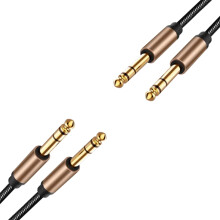 2pcs 6.5mm Jack Audio Cable Braided for Guitar Mixer Amplifier 1.8M Jack Cord Male to Male AUX Cable