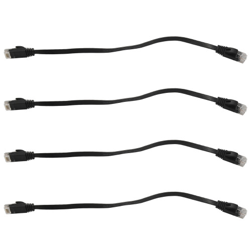 24 Pcs 1 Ft Flat Internet Network Cable Solid Cat6 High Speed Patch Lan Wire with Snagless Rj45 Connectors 1
