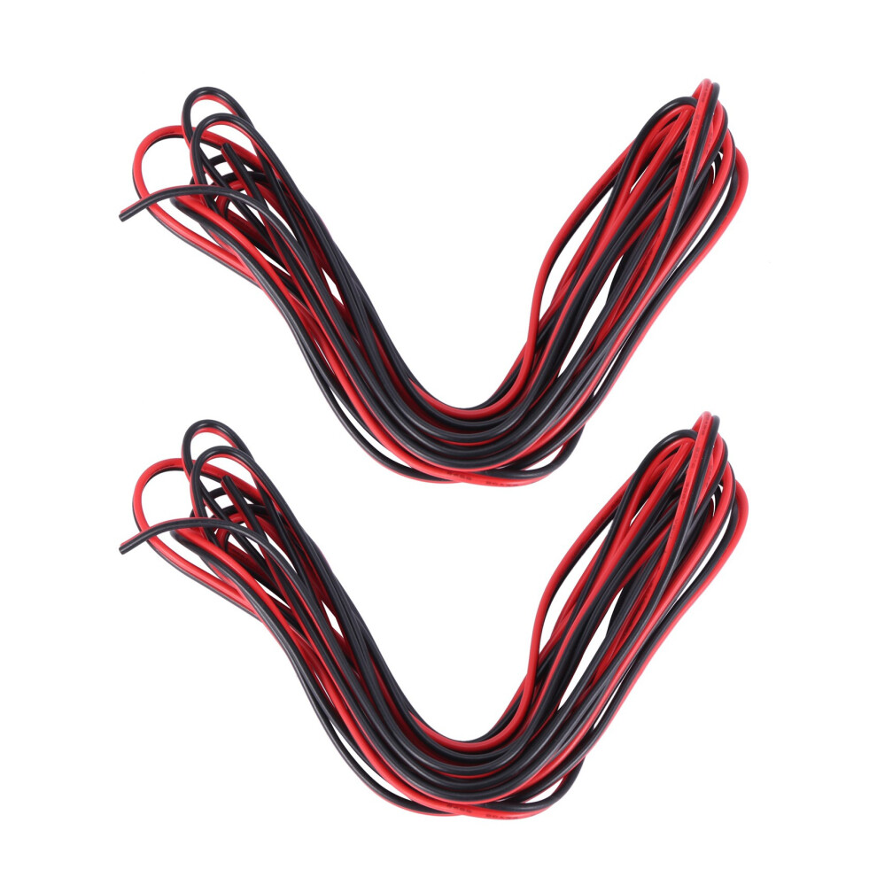 2X 20 Gauge Per 3 Meter Zip Wire Awg Cable Power Ground Stranded Copper Car Red/Black 6033967267395