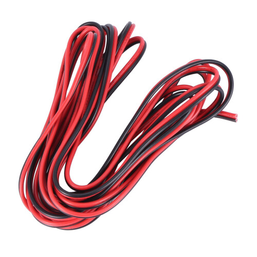 2X 20 Gauge per 3 Meter Red Black Zip Wire Awg Cable Power Ground Stranded Copper Car 2