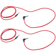2Stck 3.5mm 1/8 Zoll Stecker Auf Stecker 4 Pole Auto AUX Audio Kabel Kabel Rekord Kopfhörer Rot