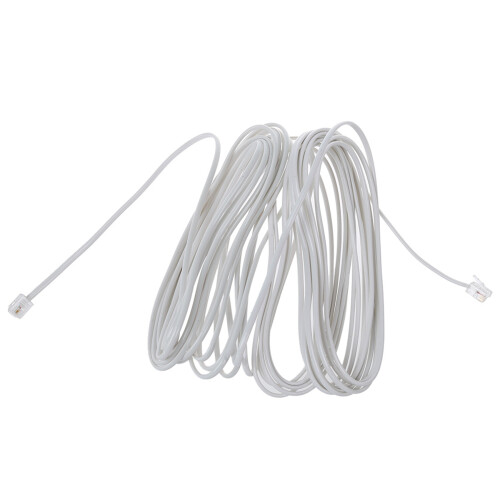3X 9M 30Ft RJ11 6P2C Modular Telephone Phone Cables Wire White