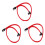 3X  3.0 Iii Sata3 Cable de Datos de 7 Pines Cables Ssd 6Gb/S de ÁNgulo Recto Cable de Datos de Disco Duro Hdd (Rojo) 1