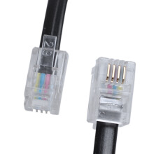 2X Black RJ9 Telephone Phone Modem Coil  Cord Cable 9.3 inch