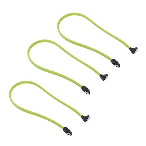 3X  3.0 Iii Sata3 Cable de Datos de 7 Pines Cables Ssd 6Gb/S de ÁNgulo Recto Cable de Datos de Disco Duro Hdd(Verde)
