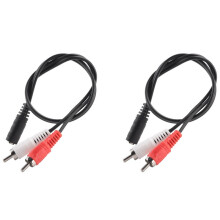 2 Pezzi 3.5mm Femmina Stereo A 2 RCA Maschio AV Audio Cavo Aux Filo Adattatore
