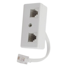 2X 6P4C RJ11 Male to Dual Female Telephone  Splitter Connector Adapter