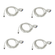 5X DB9P A 8P Din RS232 Telecharger Cable Blanc 8.2 Ft pour PLC DVP-EH
