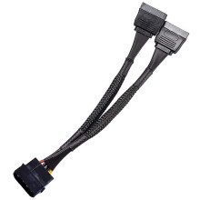 4x 4 Pin Male IDE to Dual 15Pin Female Power Splitter Converter Adapter Cable Hard Drive HDD SSD