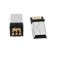 40 Stueck USB 5 Pin Stecker Stecker DIY SMT Stecker Silber Ton Dunkelgrau
